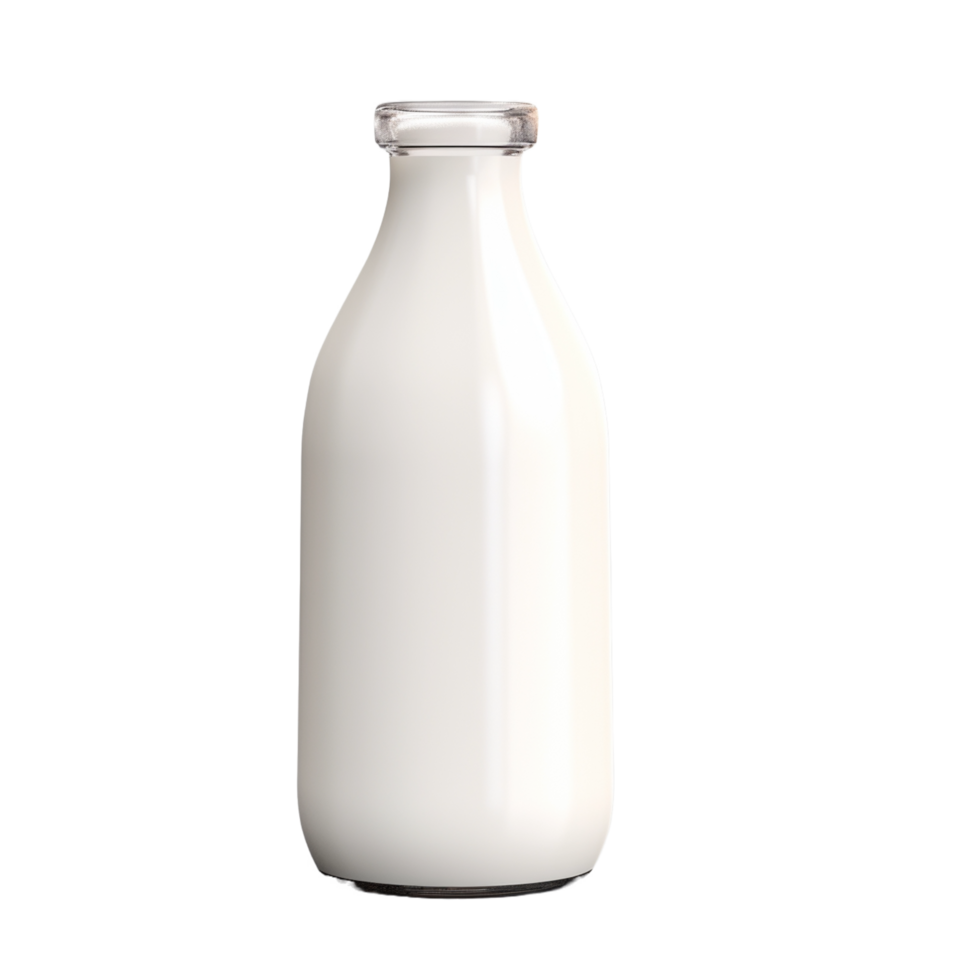 ein Flasche von Milch auf ein transparent Hintergrund, ai generativ png