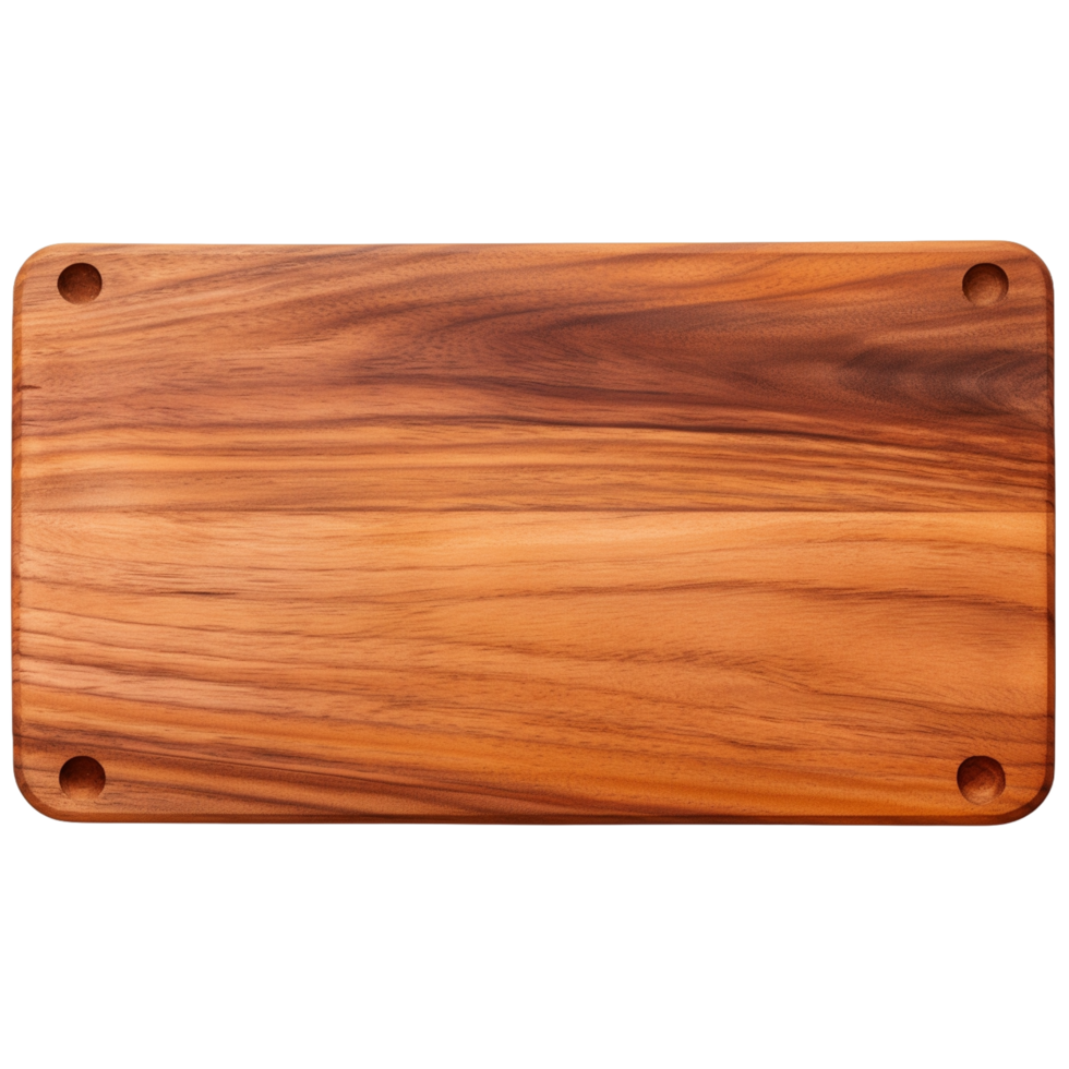 a wooden cutting board on a white background,AI Generative png