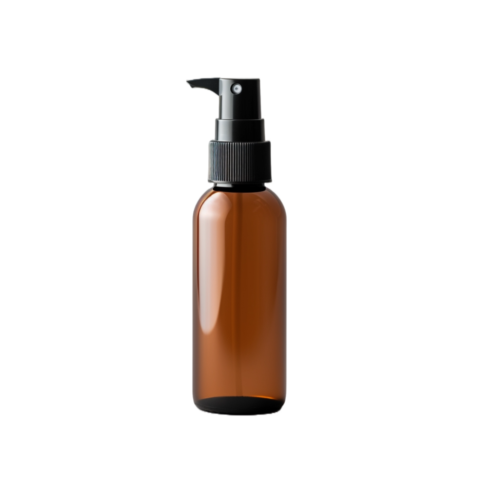 a brown bottle with a sprayer on a transparent background,AI Generative png