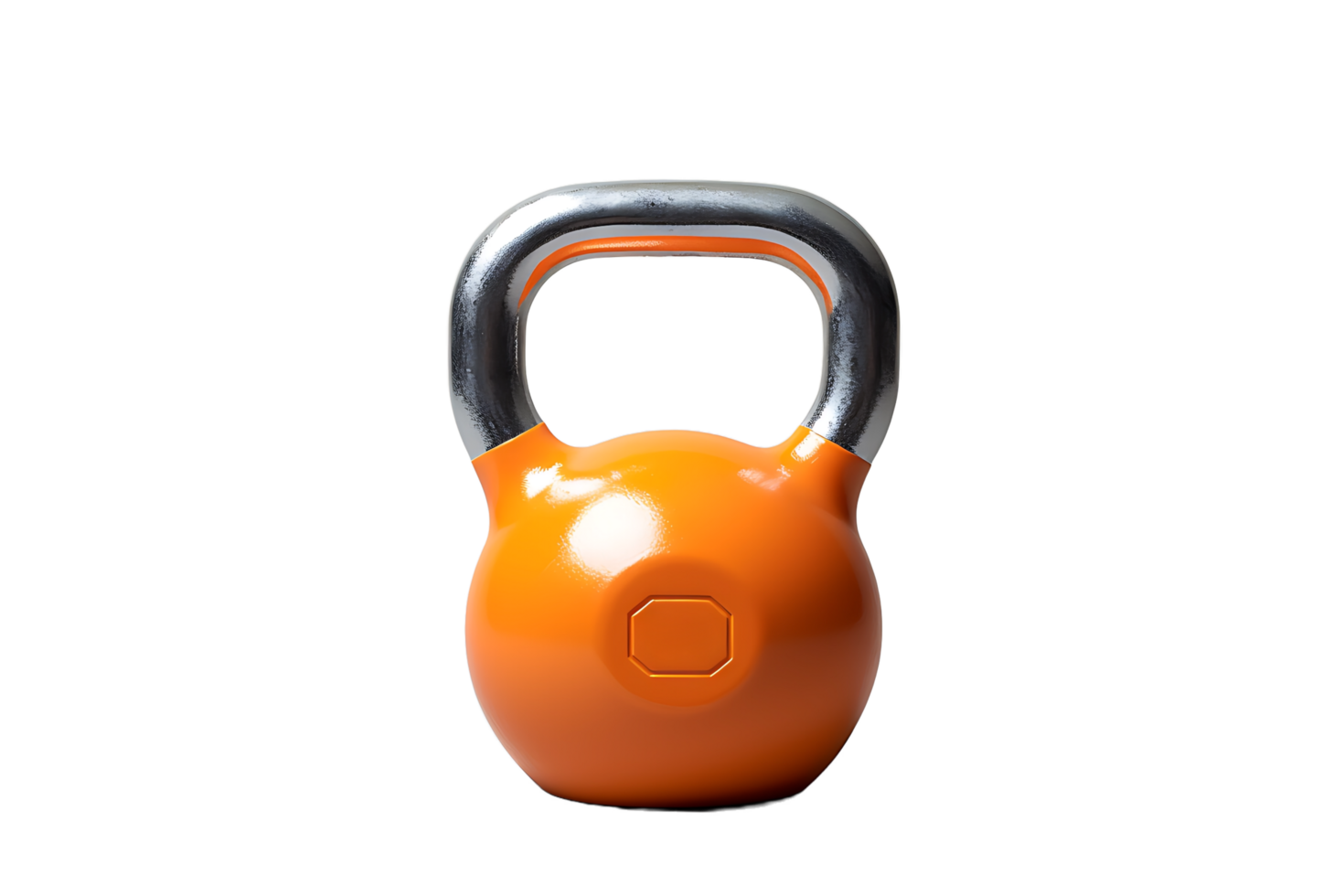 ein Orange Kettlebell auf ein transparent Hintergrund, ai generativ png