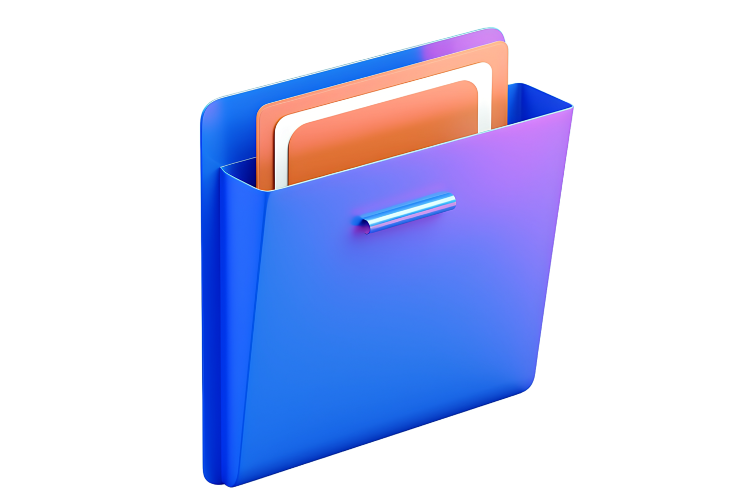 3d blue folder with an orange and blue folder inside,AI Generative png