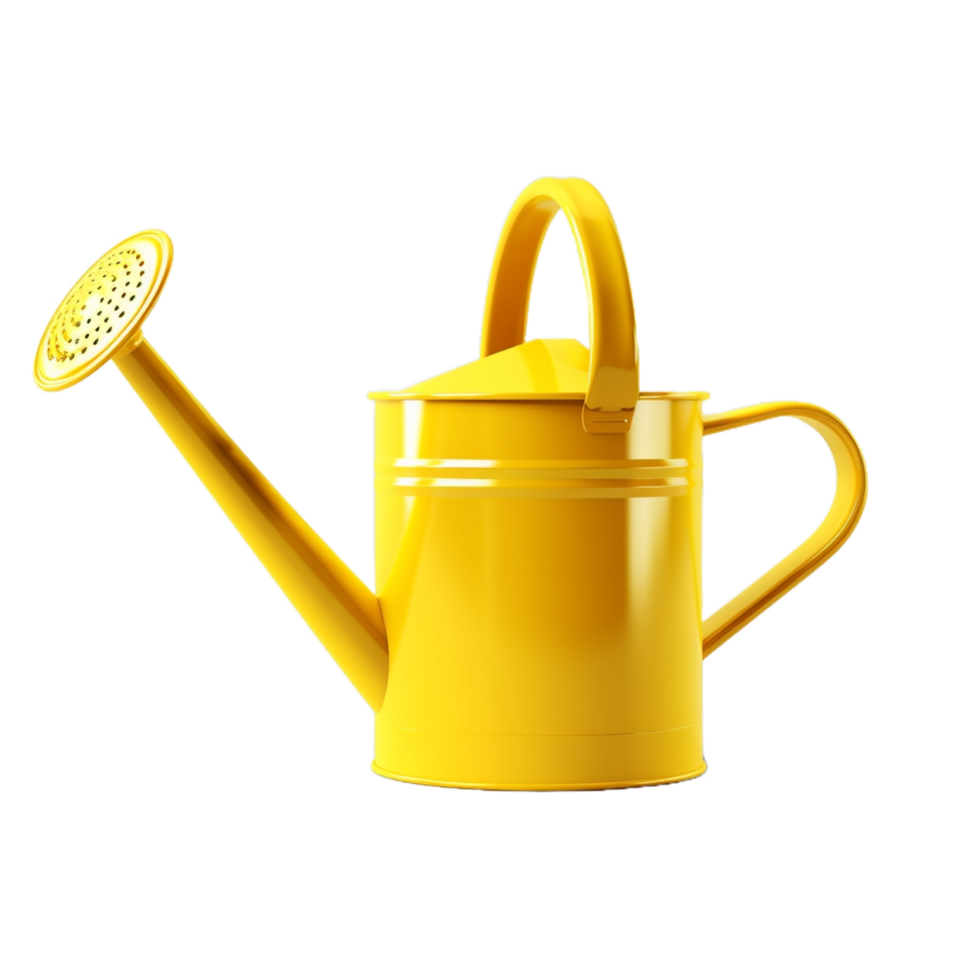 a yellow watering can on a transparent background,AI Generative png