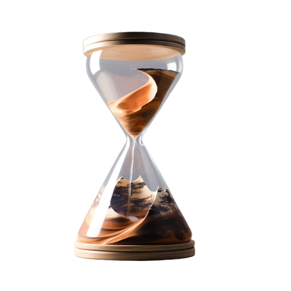 an hourglass with sand on it,AI Generative png