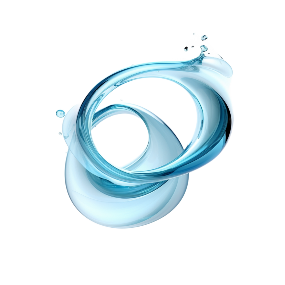 agua chapoteo circulo en transparente fondo generativo png