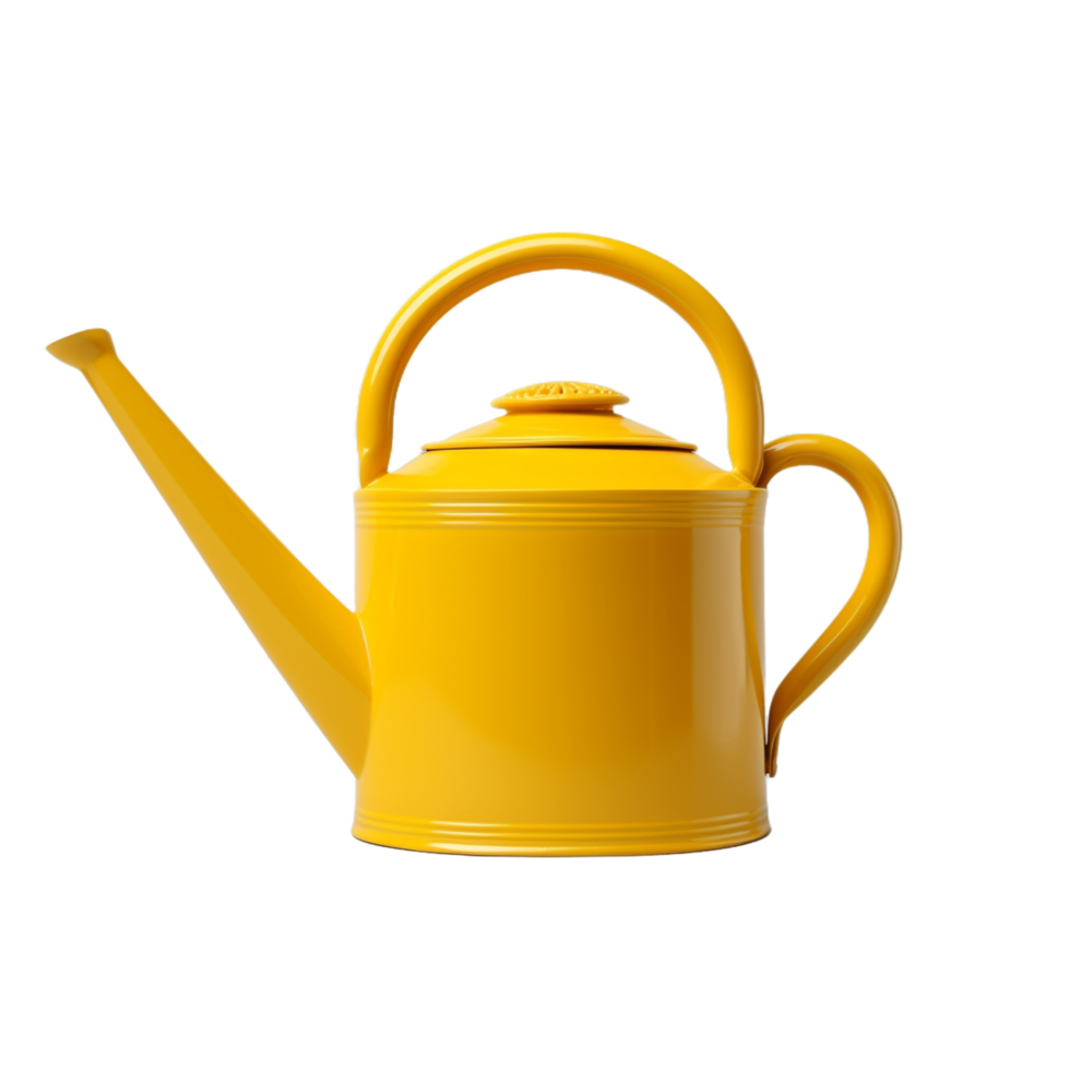 a yellow watering can on a transparent background,AI Generative png