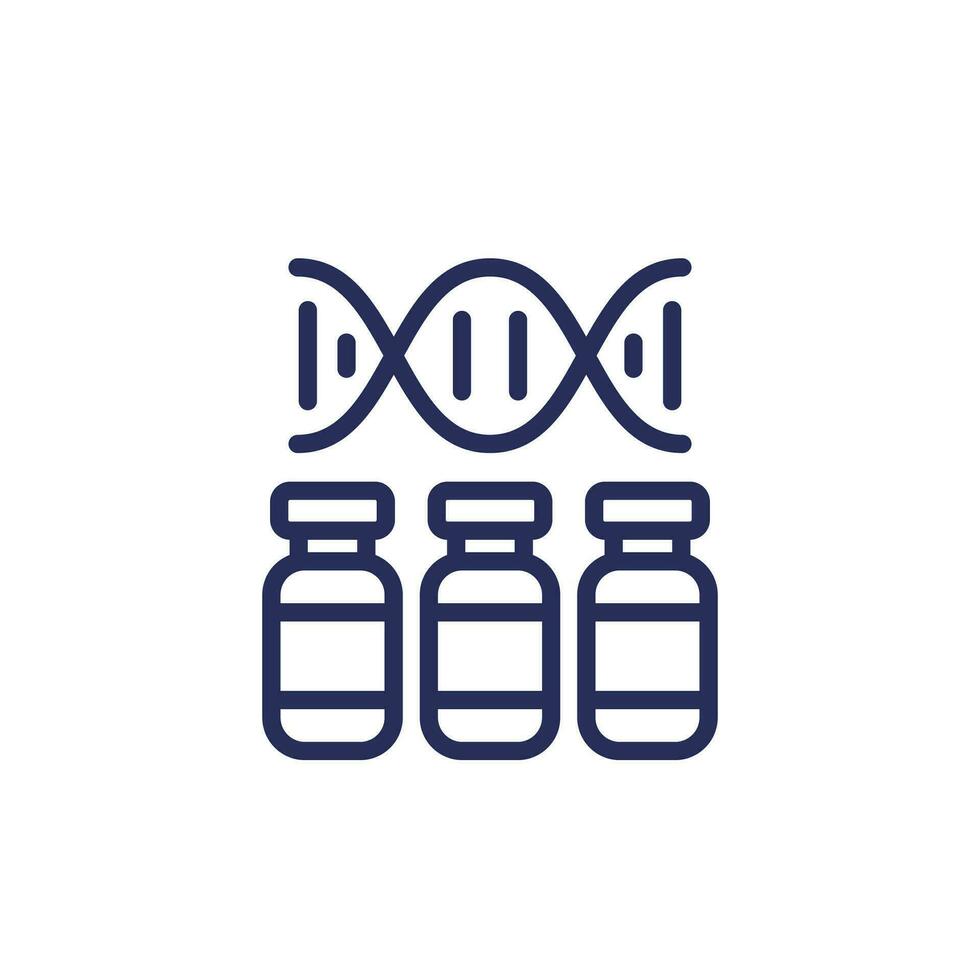 Gene therapy drugs line icon vector