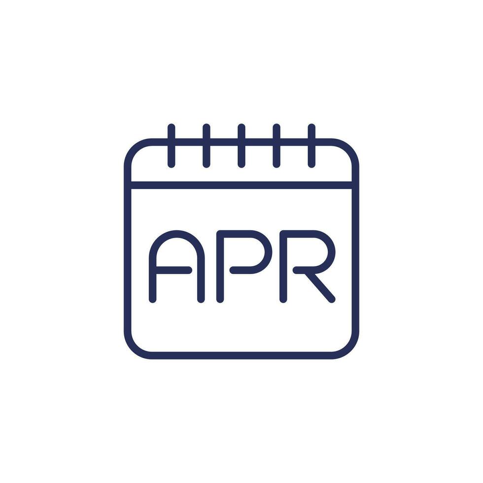 APR icon, Annual percentage rate line vector