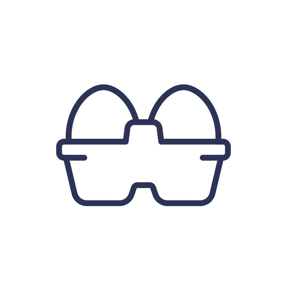 eggs in box line icon on white vector