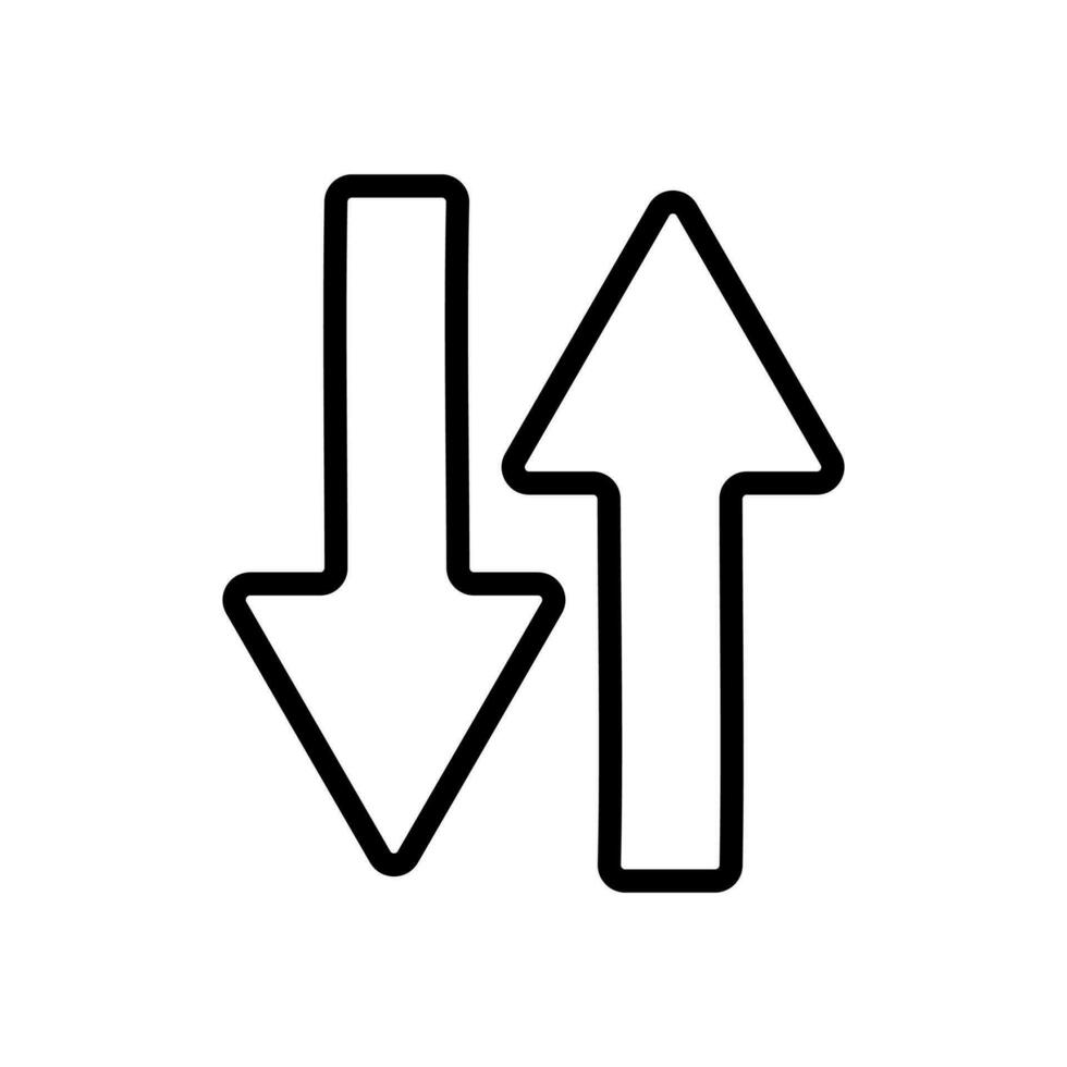 up and down arrow isolated white background vector