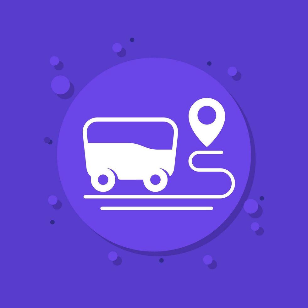 delivery robot on the way icon, vector