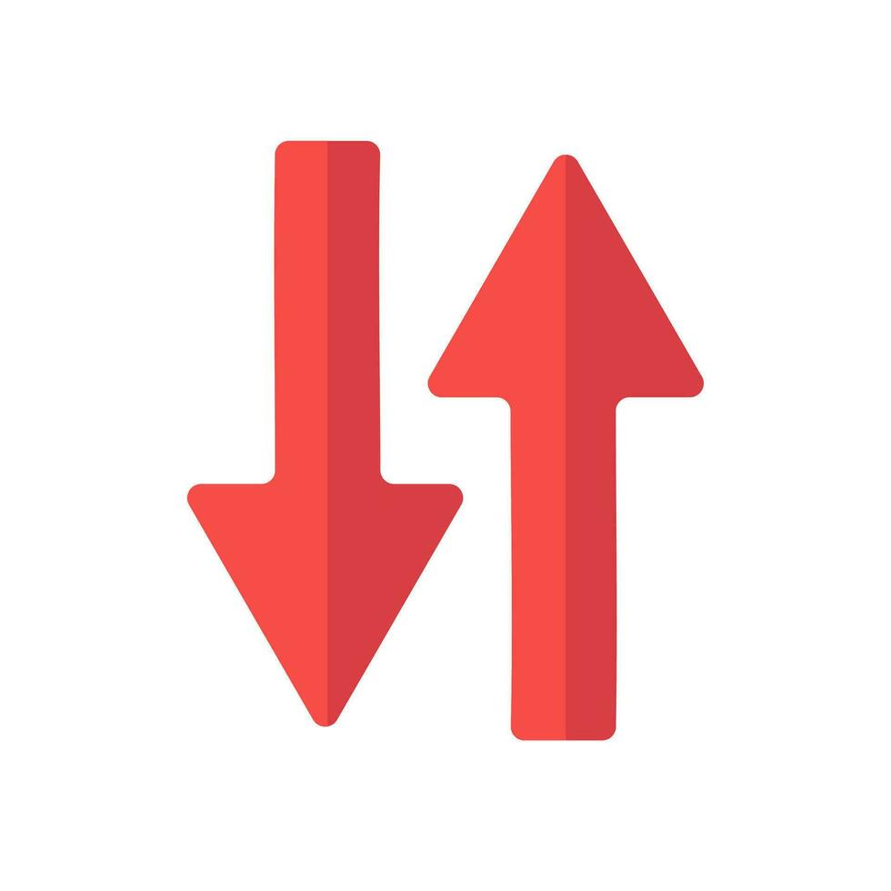 up and down arrow isolated white background vector