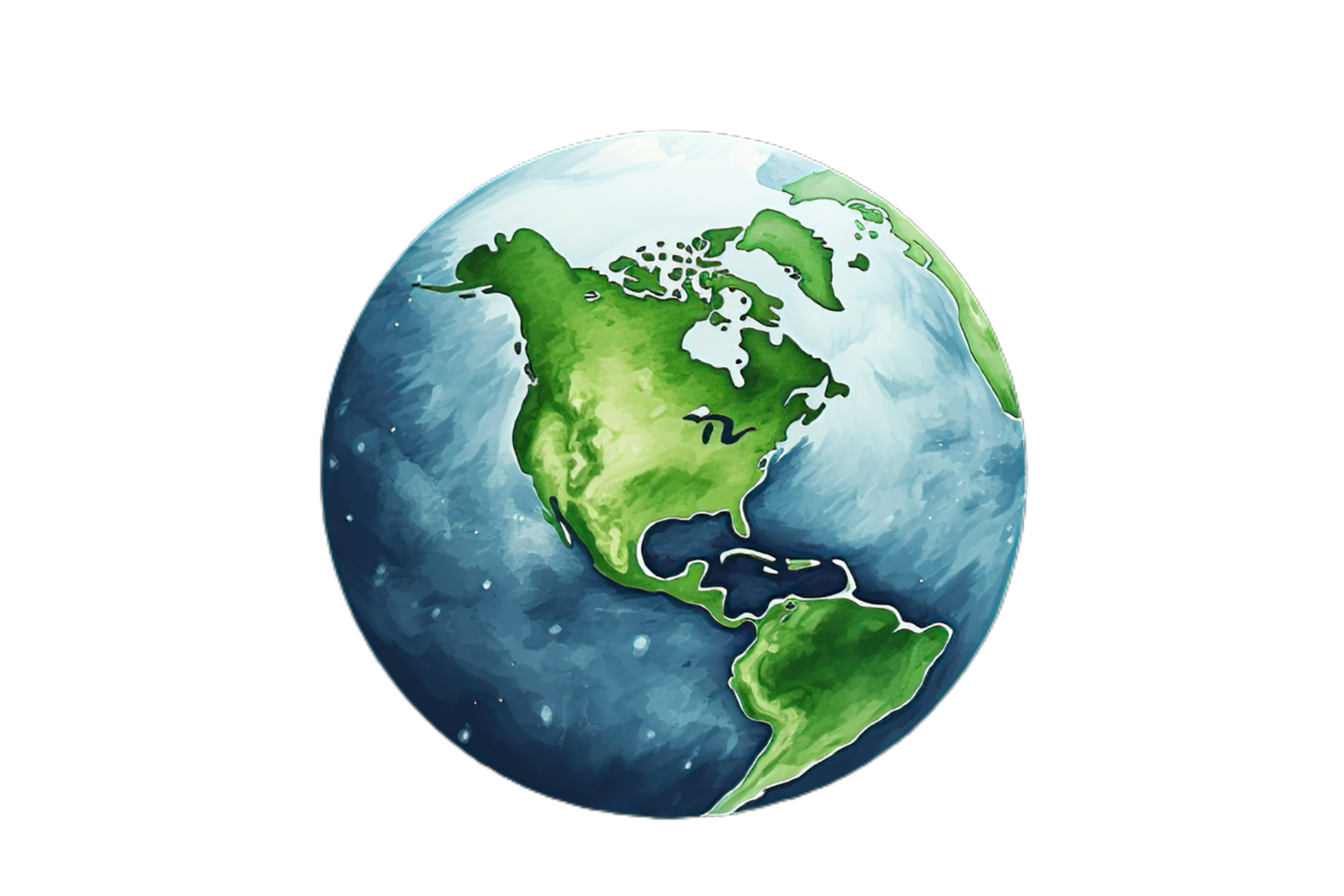 watercolor earth globe clipart,AI Generative png