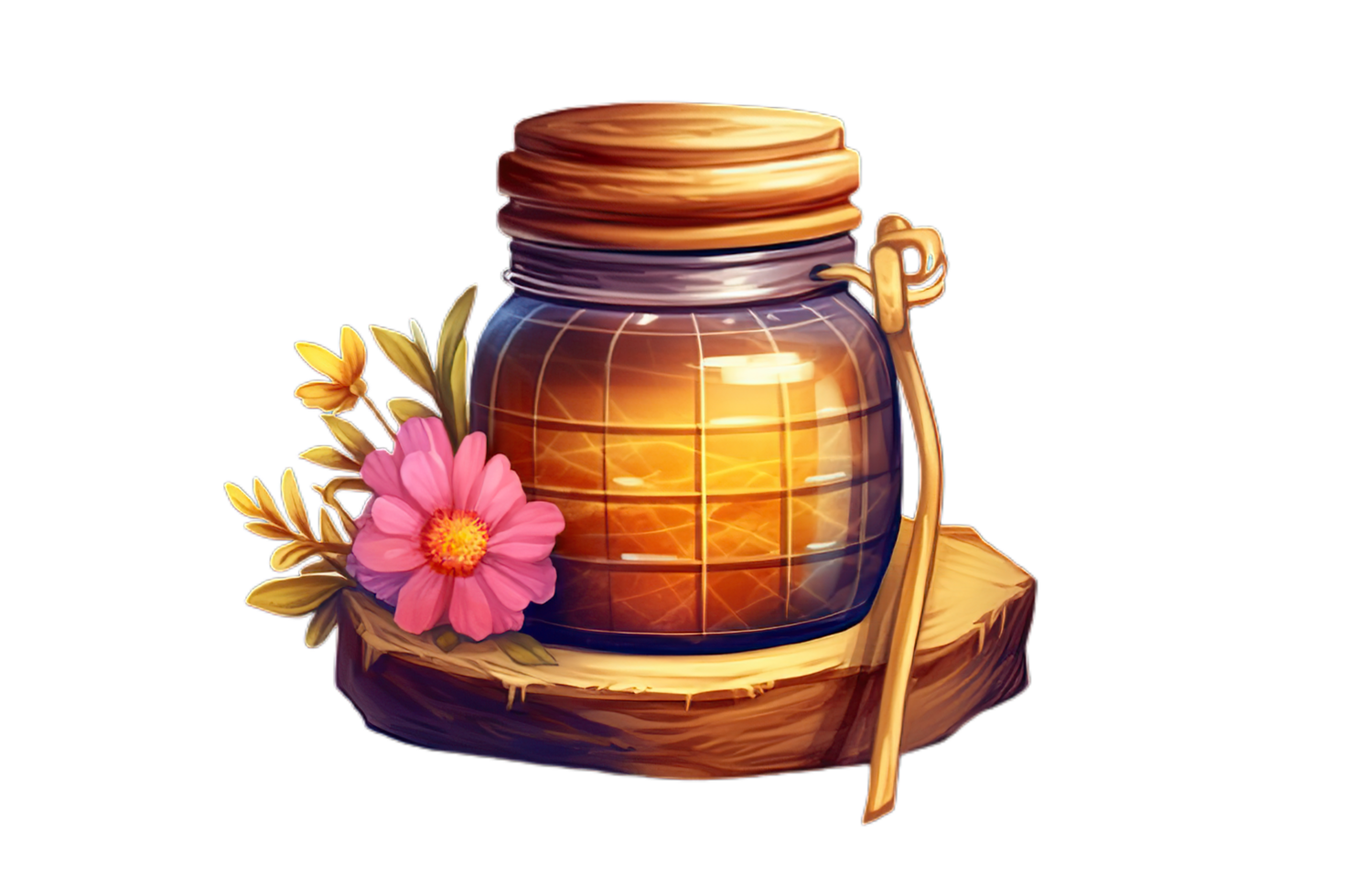 watercolor jar of honey png download,AI Generative