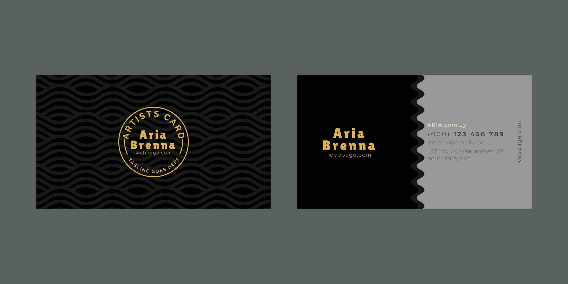 Elegant Black and Grey Business card Design Template vector