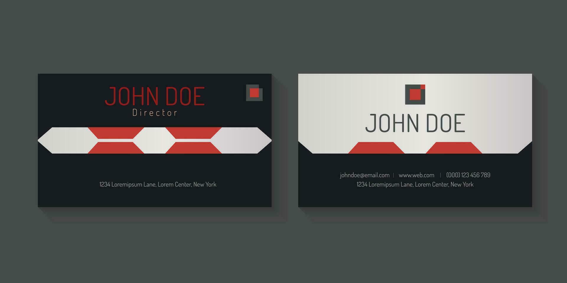 moderno negocio tarjeta en rojo y negro colores creativo tarjeta diseño vector