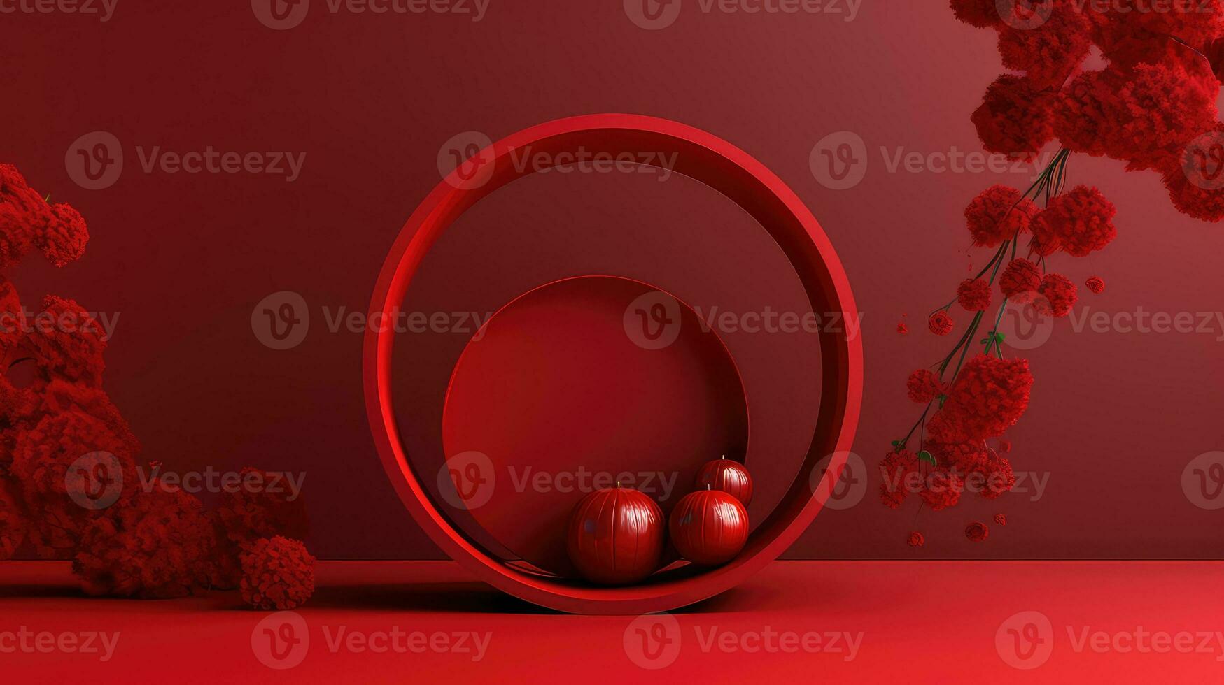 Red Chinese Lunar New Year background AI generated photo