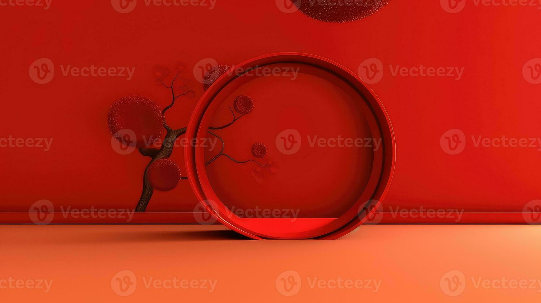 Red Chinese Lunar New Year background AI generated photo