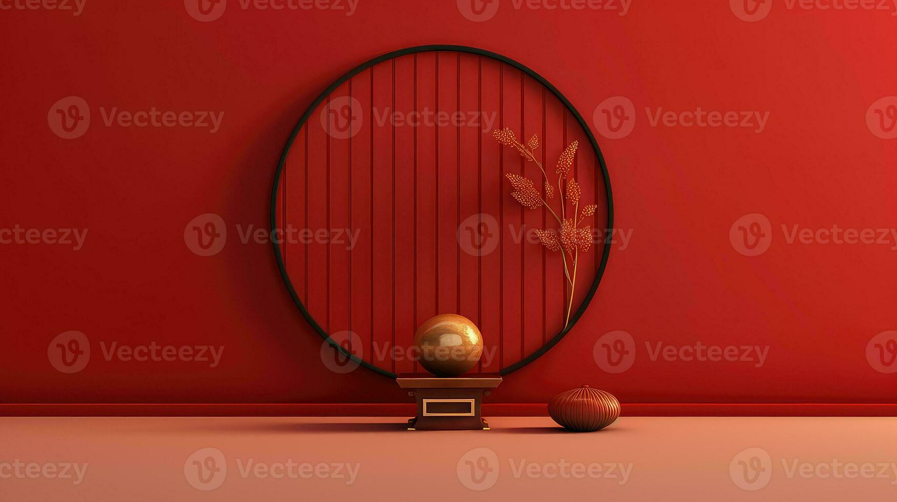 Red Chinese Lunar New Year background AI generated photo