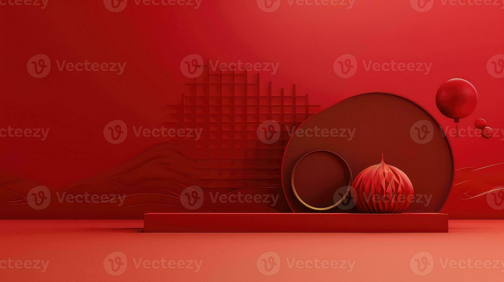 Red Chinese Lunar New Year background AI generated photo