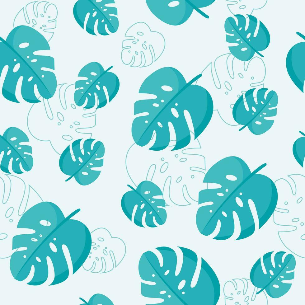 simple tropical leaves seamless pattern vector design