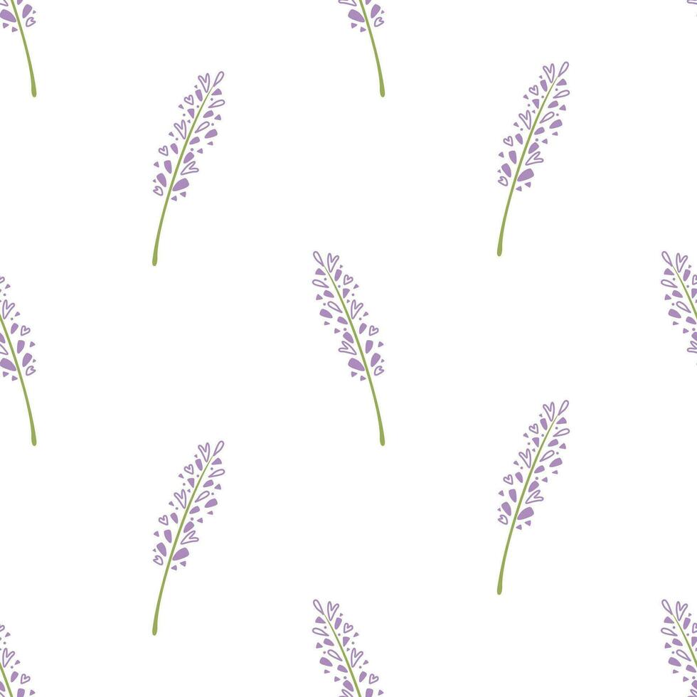 sencillo lavanda flor sin costura modelo diseño, mano dibujado lavanda antecedentes vector