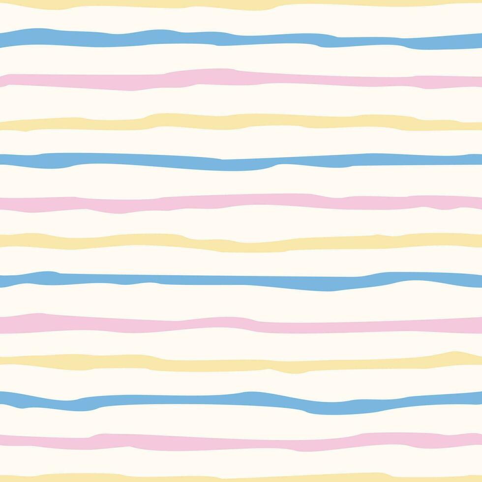abstract hand drawn stripe seamless pattern vector, cute stripe background with pastel color vector