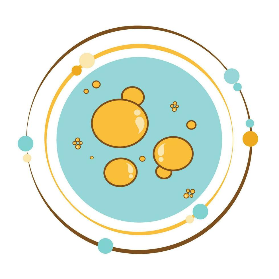 Baker's yeast saccharomyces cerevisiae science vector illustration graphic icon symbol