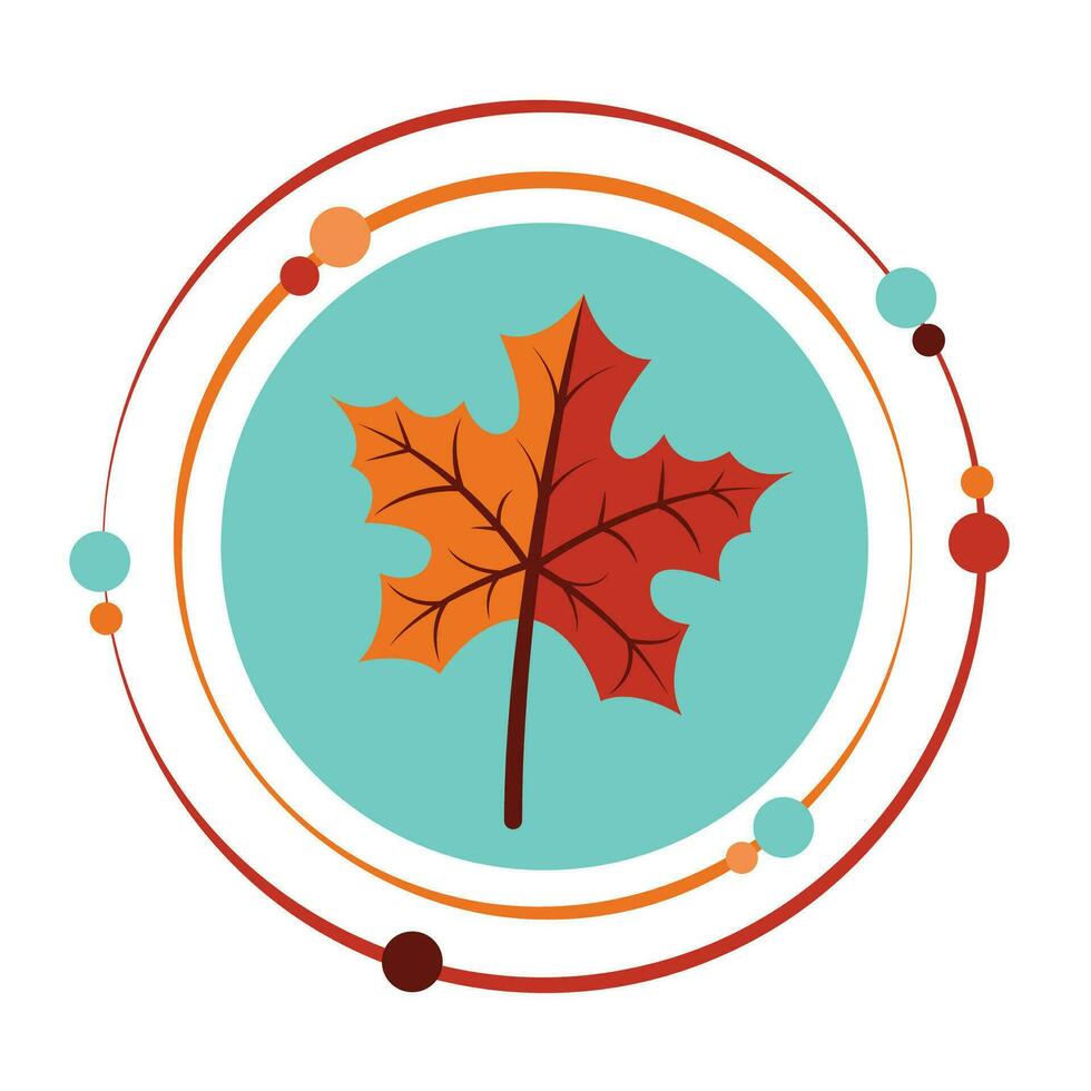 Fall autumn maple leaf vector illustration graphic icon