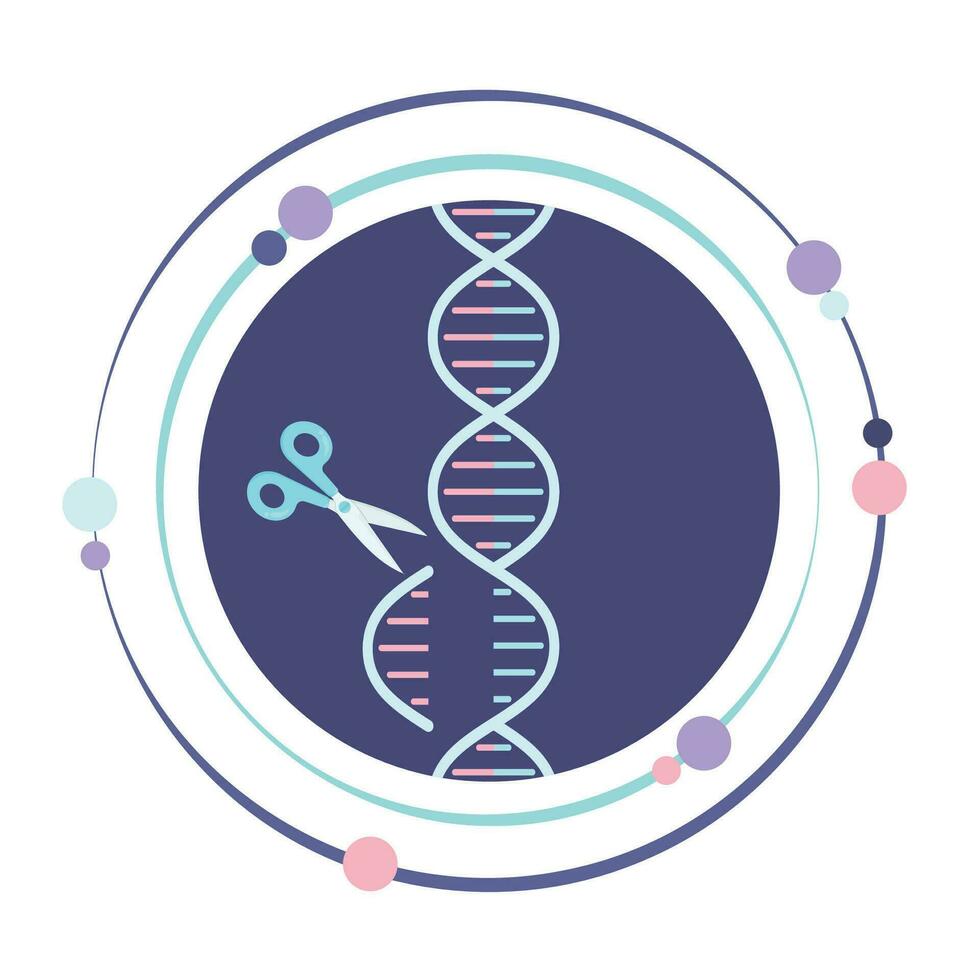 Gene deletion science vector illustration graphic icon symbol