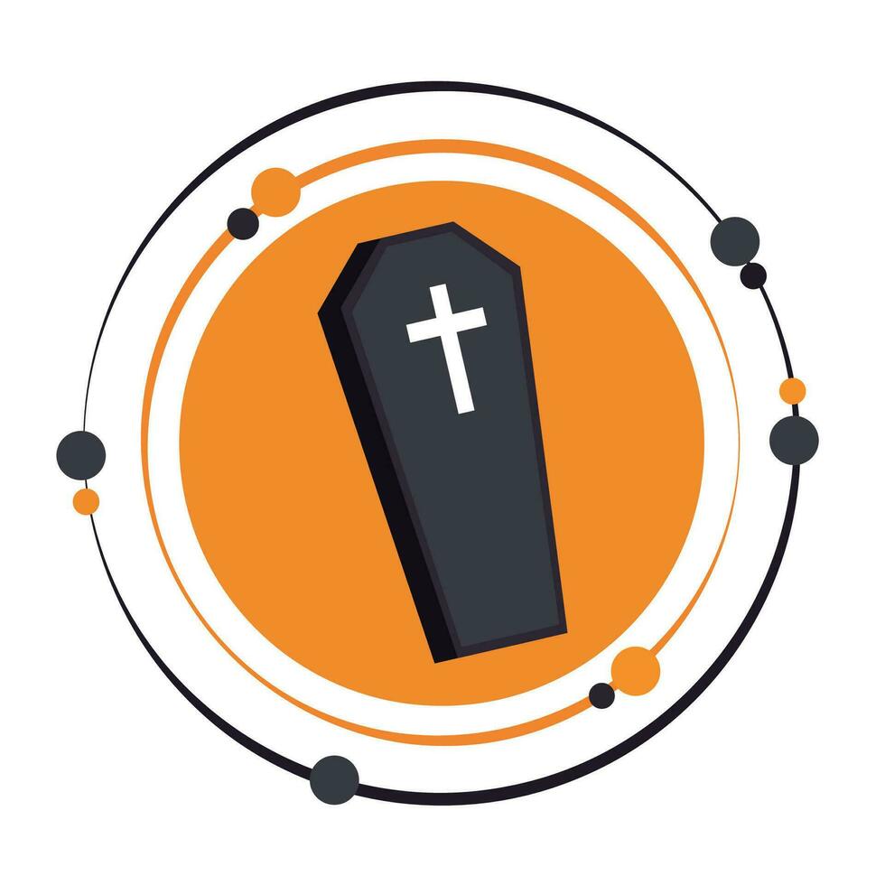 Halloween dracula coffin vector illustration graphic icon