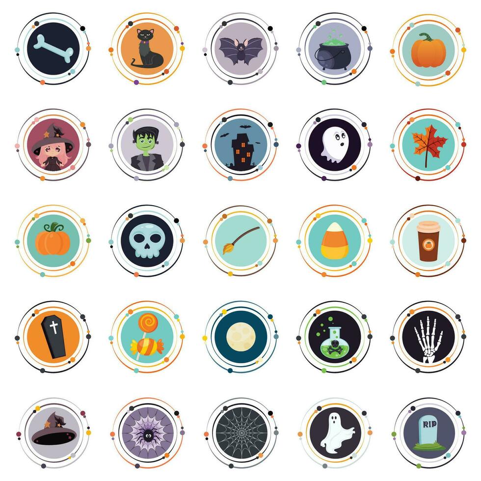 Halloween vector illustration graphic icon set