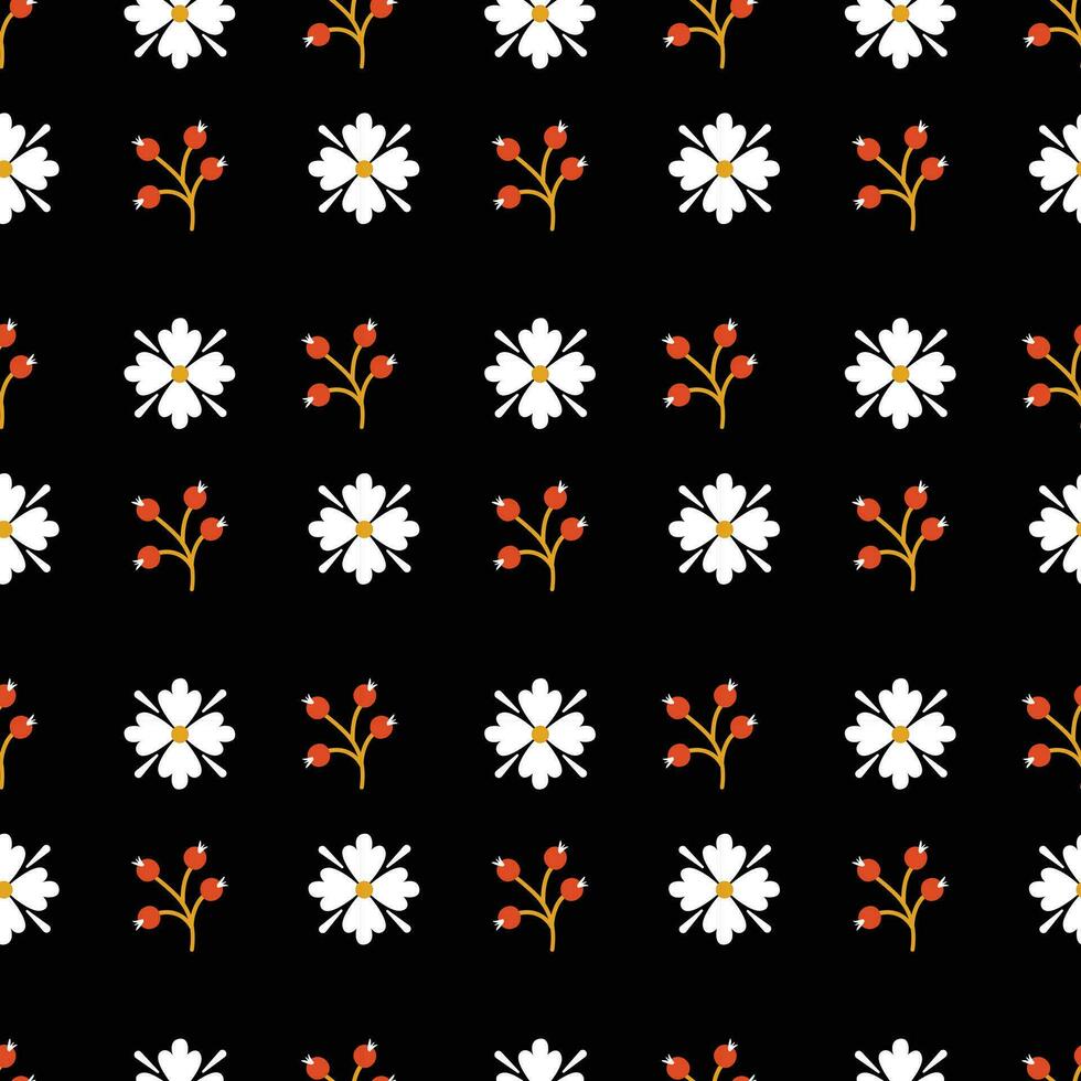 Flower flat textile vector pattern design,