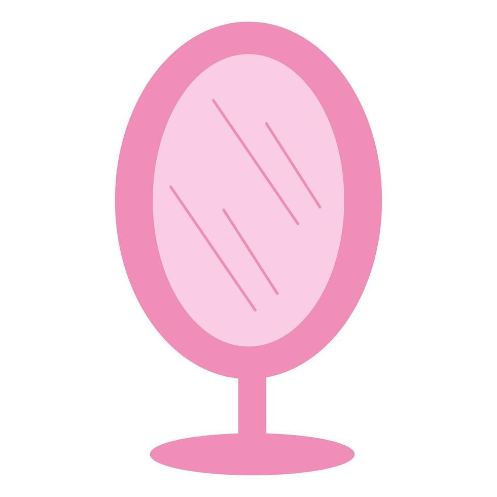 pink table mirror doll girl icon element vector