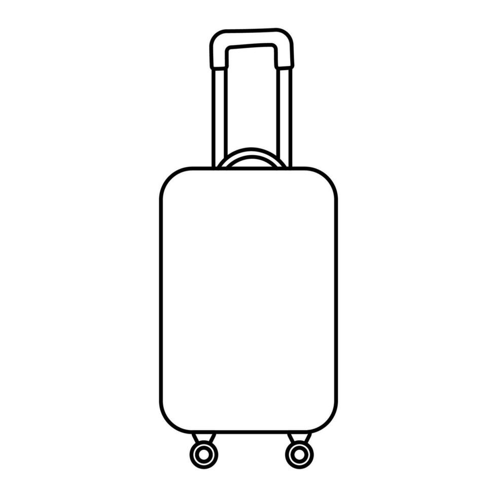 suitcase line doll travel accessory icon element vector
