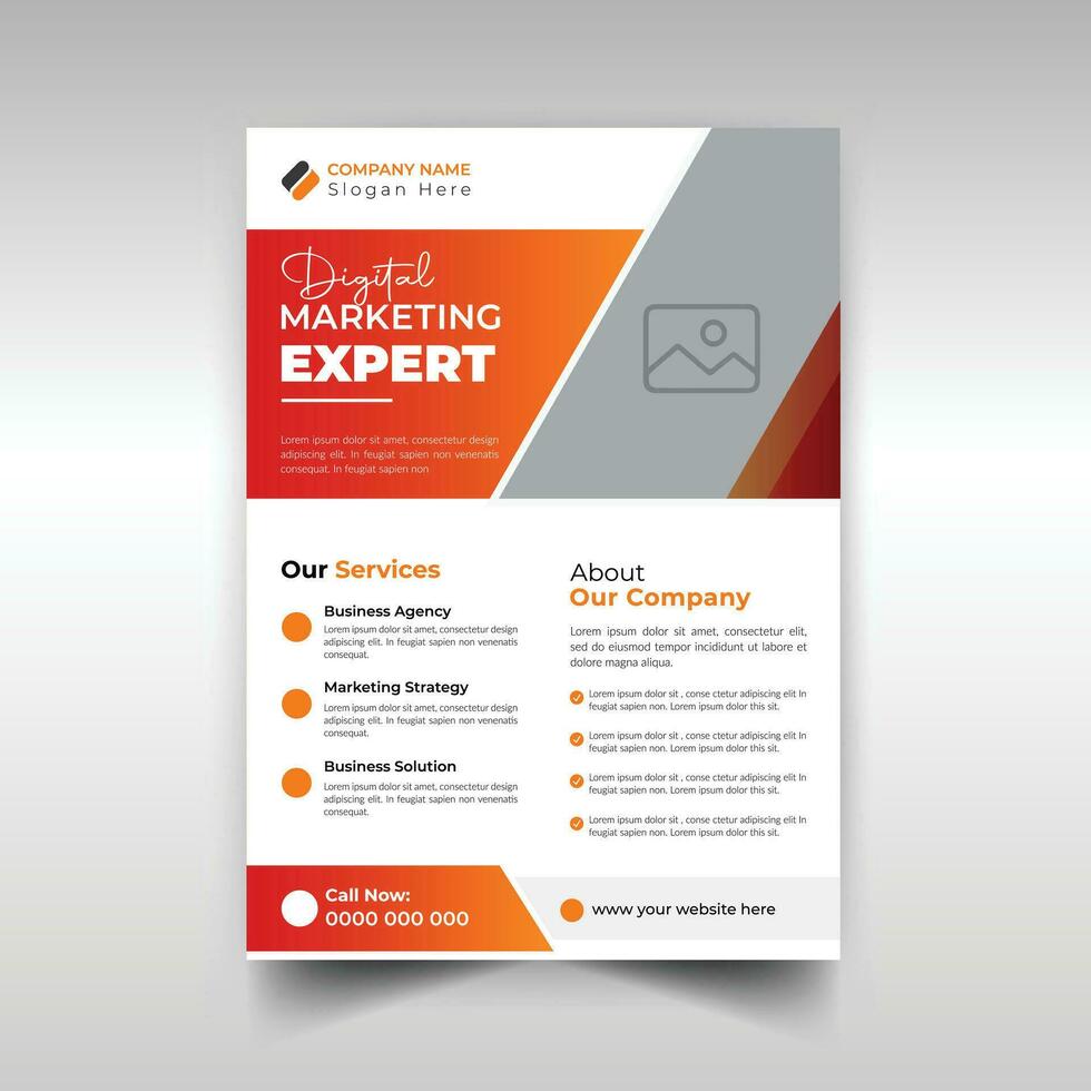 Creative marketing expert corporate business flyer design template vector