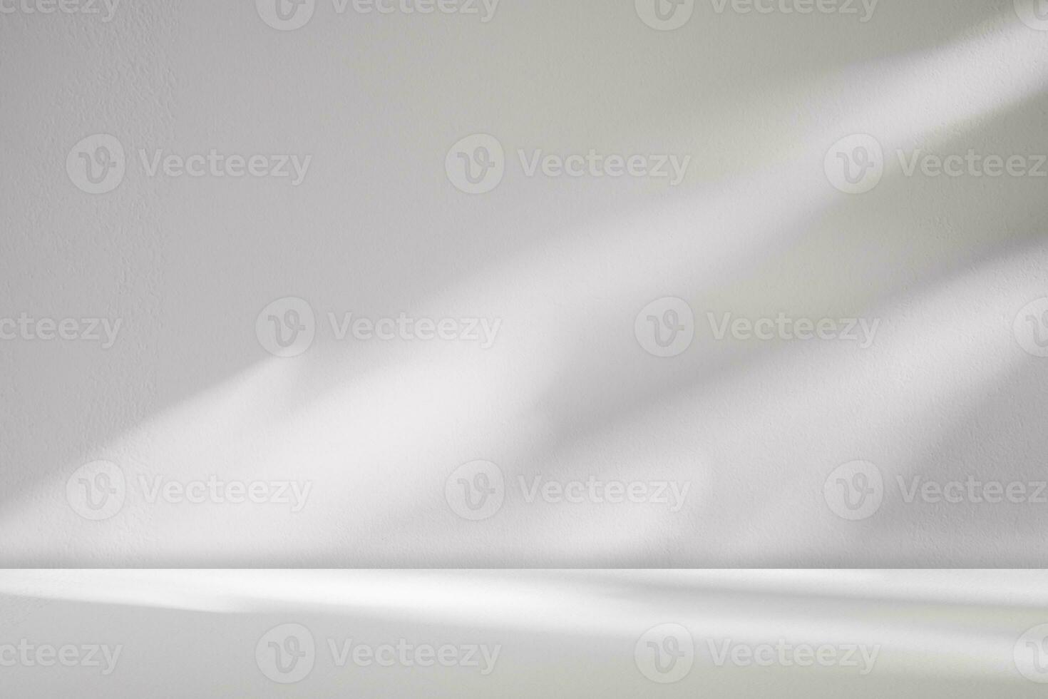 Background Studio,White Concrete Wall Texture with Leaves Shadow on Cement floor,Empty Grey Studio Room Display with Table Top,Backdrop background Cosmetic Product Display, Beauty Presentation photo