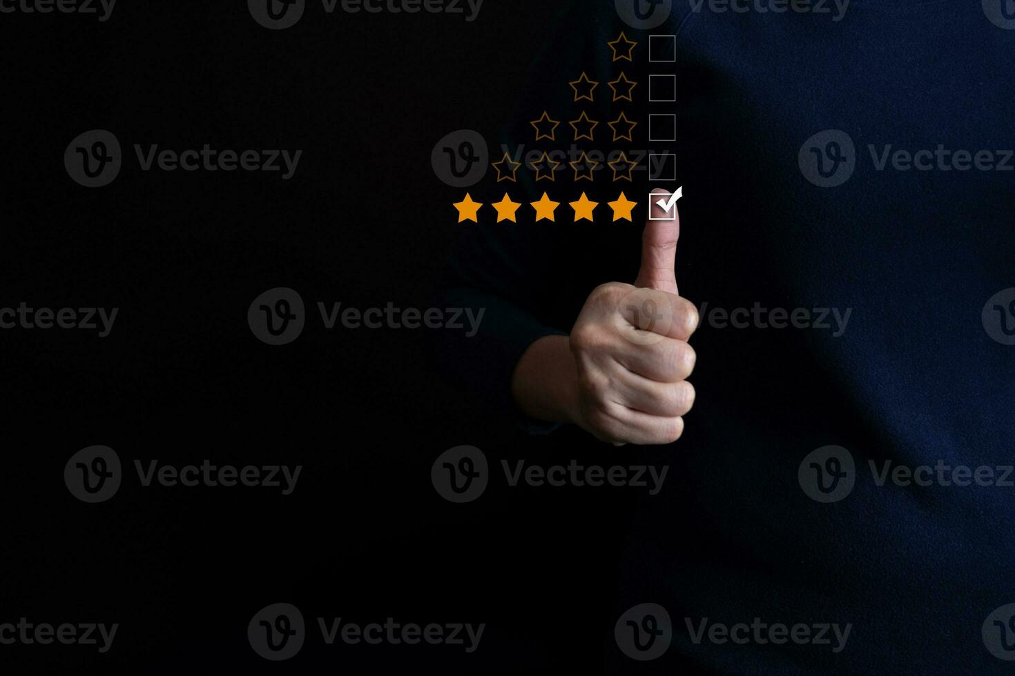 Satisfied customer experience concept, happy business customer using smartphone, the best review, High quality service, Most rated, the highest score, 5 stars, Social media very good. photo