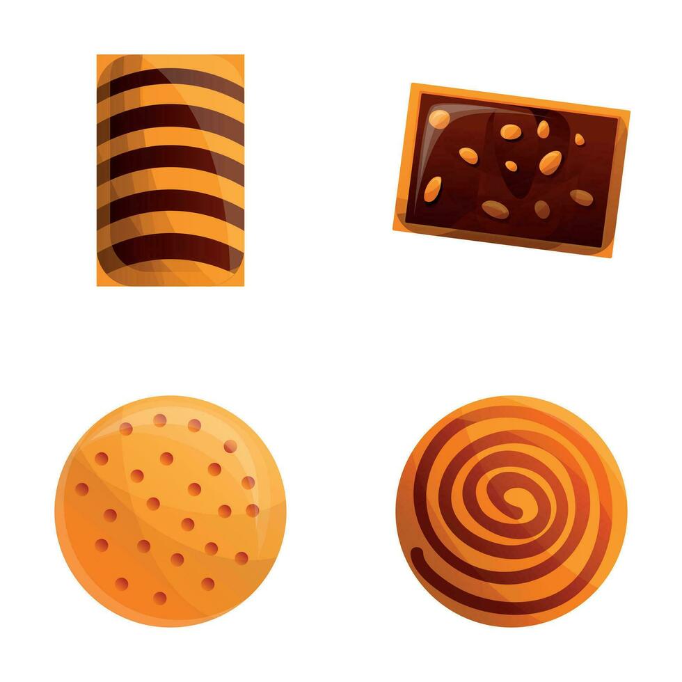 Cookie icons set cartoon vector. Homemade baking vector