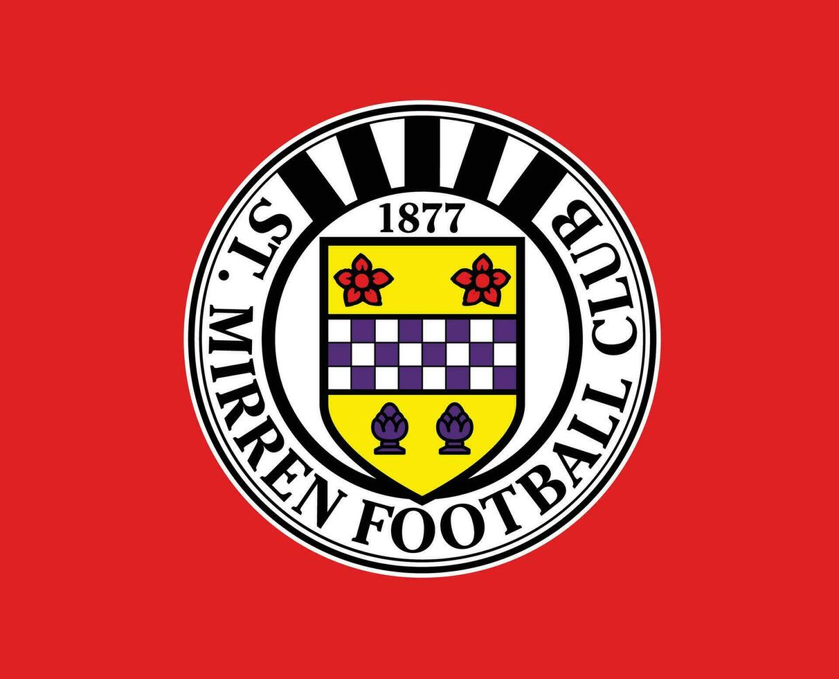 S t espejo fc club logo símbolo Escocia liga fútbol americano resumen diseño vector ilustración con rojo antecedentes