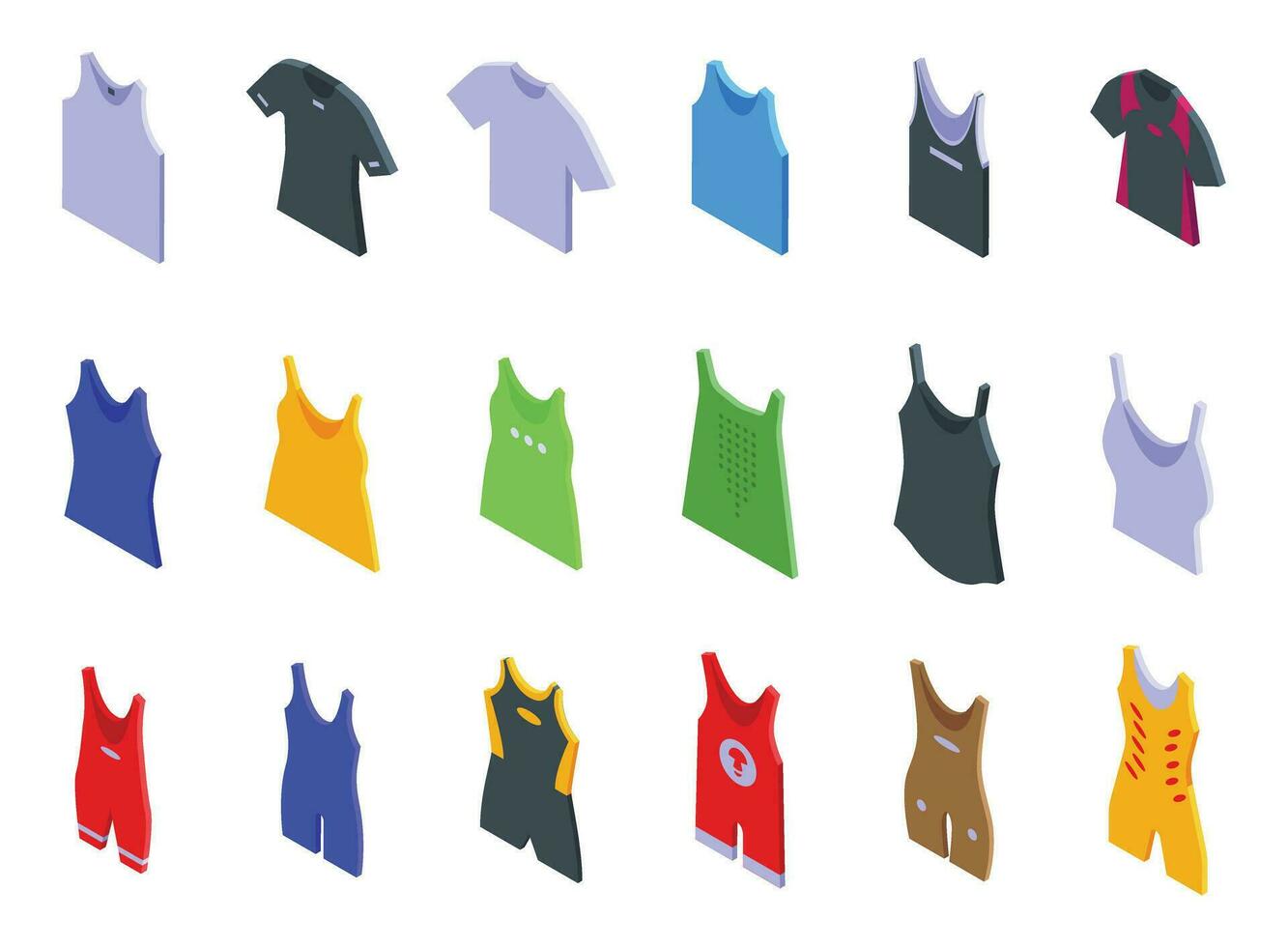 Singlet icons set isometric vector. S vector