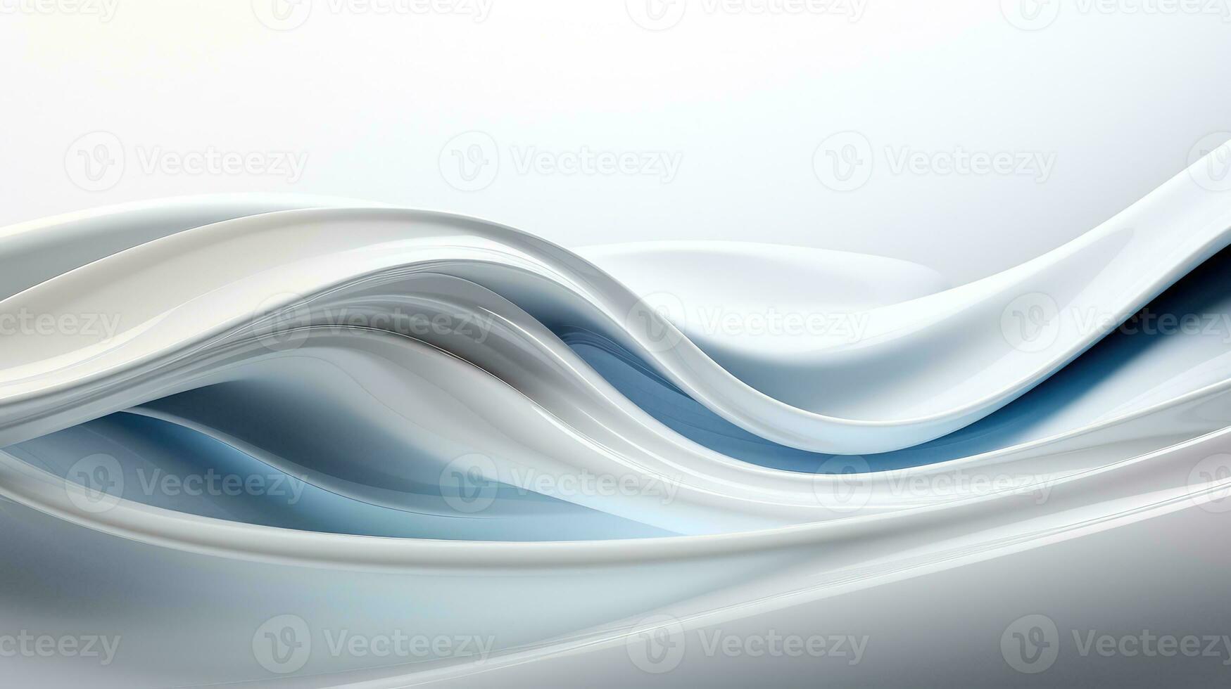 Minimalist 3D Abstract wavy white color background photo