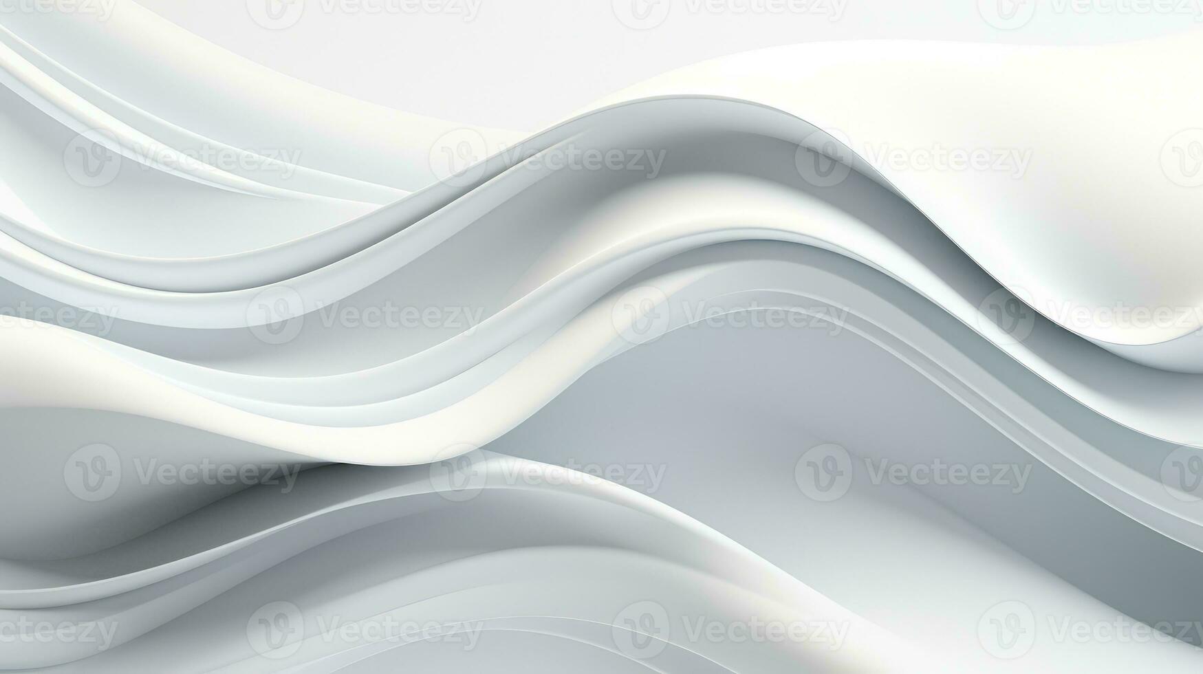 Minimalist 3D Abstract wavy white color background photo