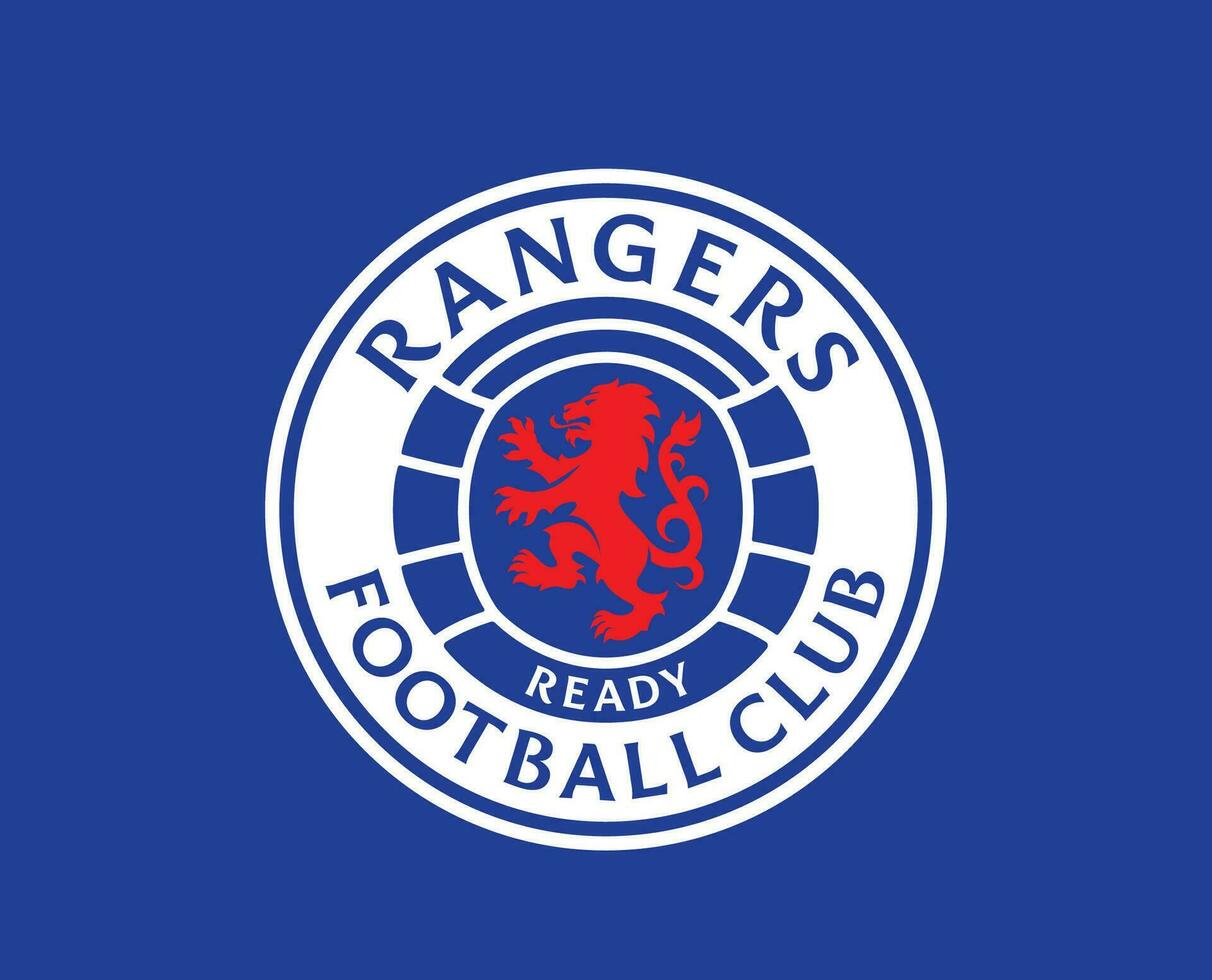 Glasgow Rangers Club Logo Symbol Scotland League Football Abstract Design Vector Illustration With Blue Background