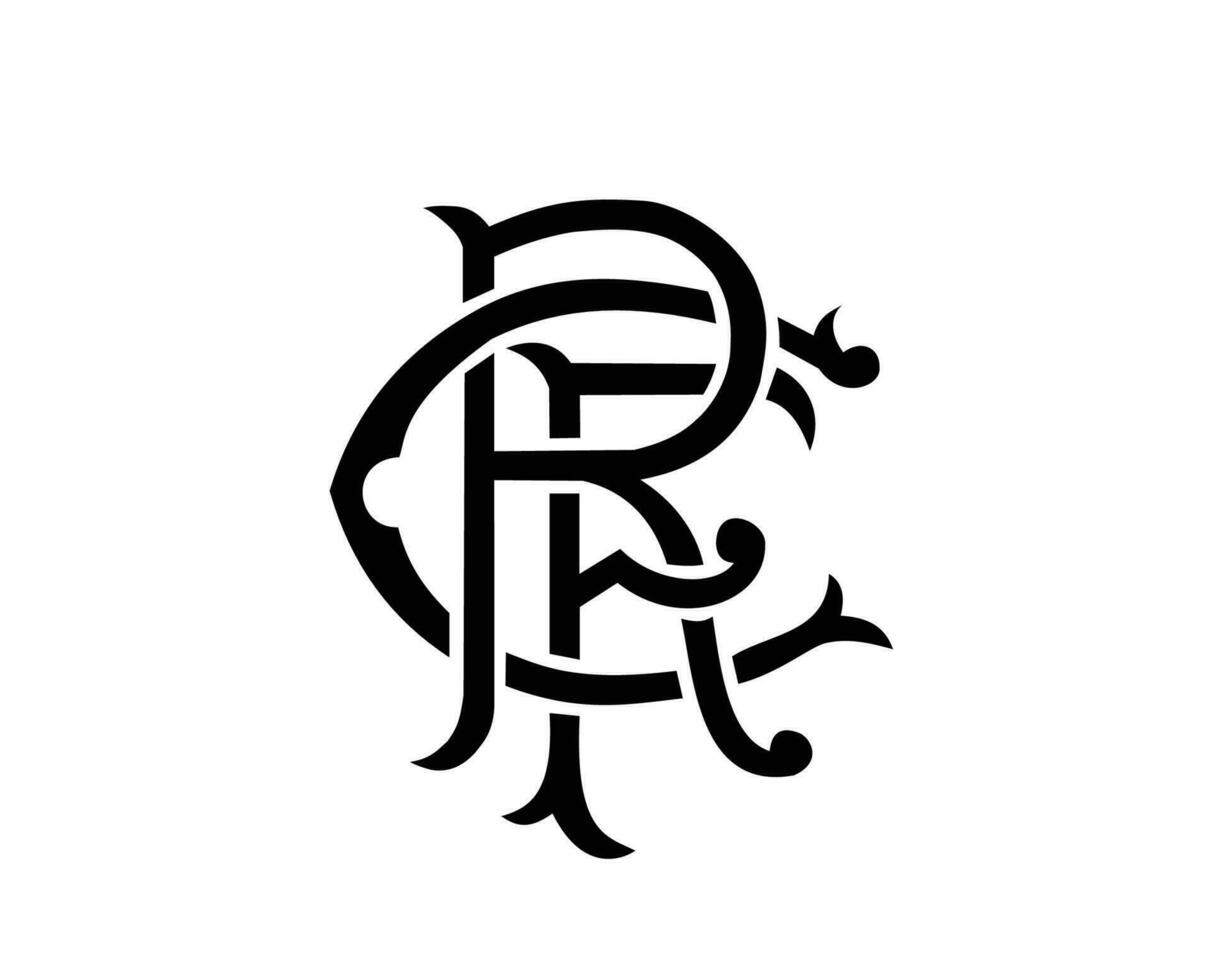 Glasgow Rangers Logo Club Symbol Black Scotland League Football Abstract Design Vector Illustration