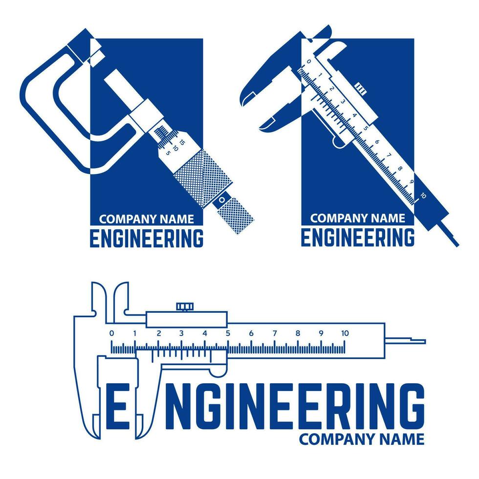 Engineering Company Logo Templates. vector