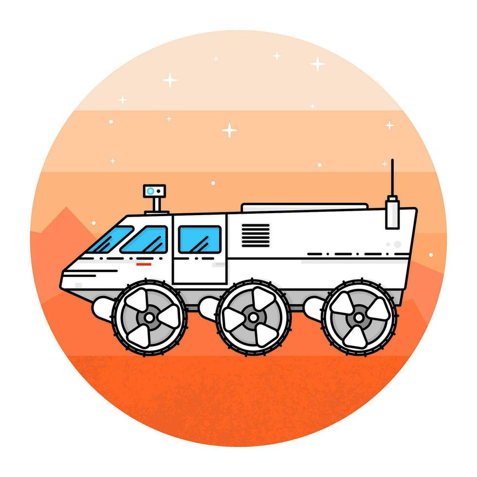 Mars rover on the white background. vector