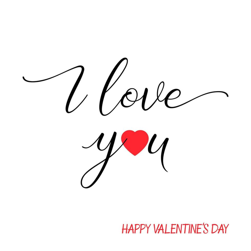 I love you lettering text on white background. vector