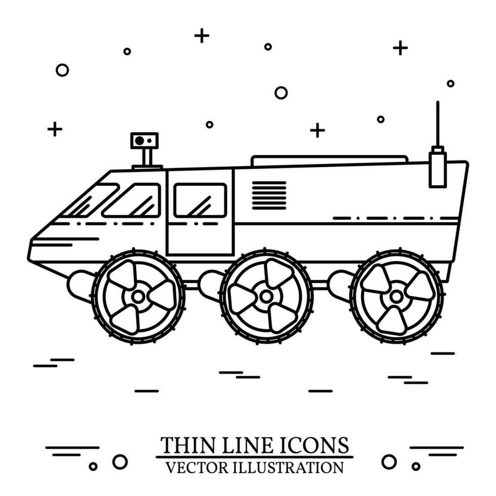 Mars rover on the white background. vector