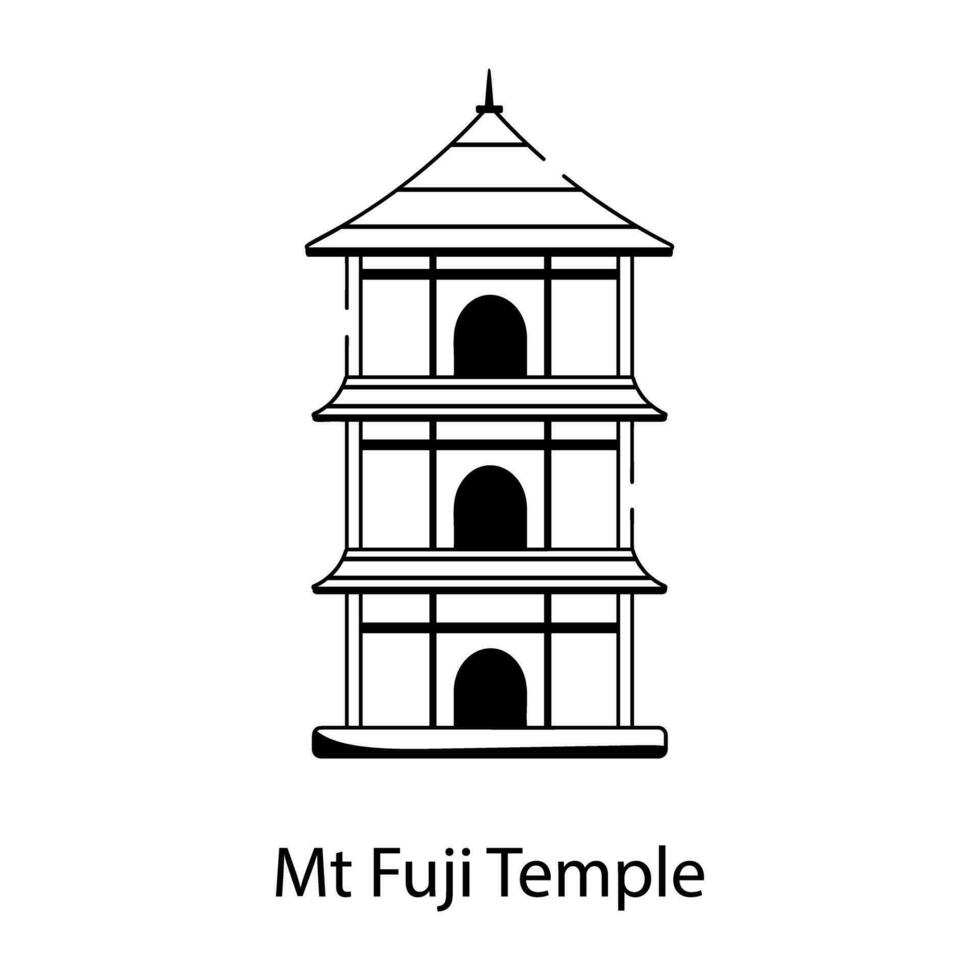 Mt Fuji Temple vector