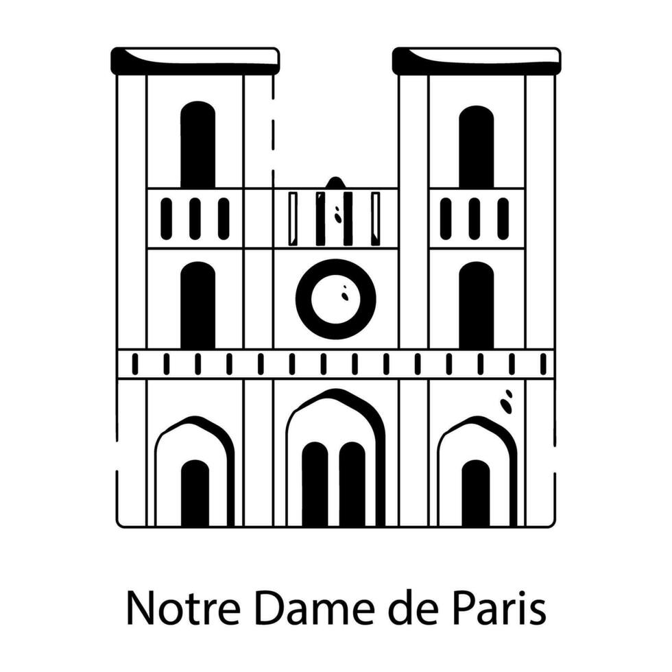 Trendy Notre Dame de Paris vector